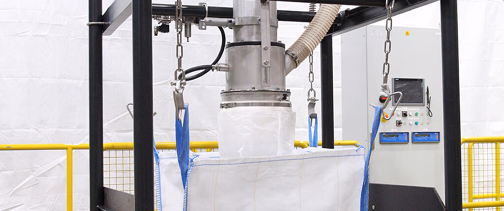 Detailansicht einer industriellen Big-Bag-Entladestation